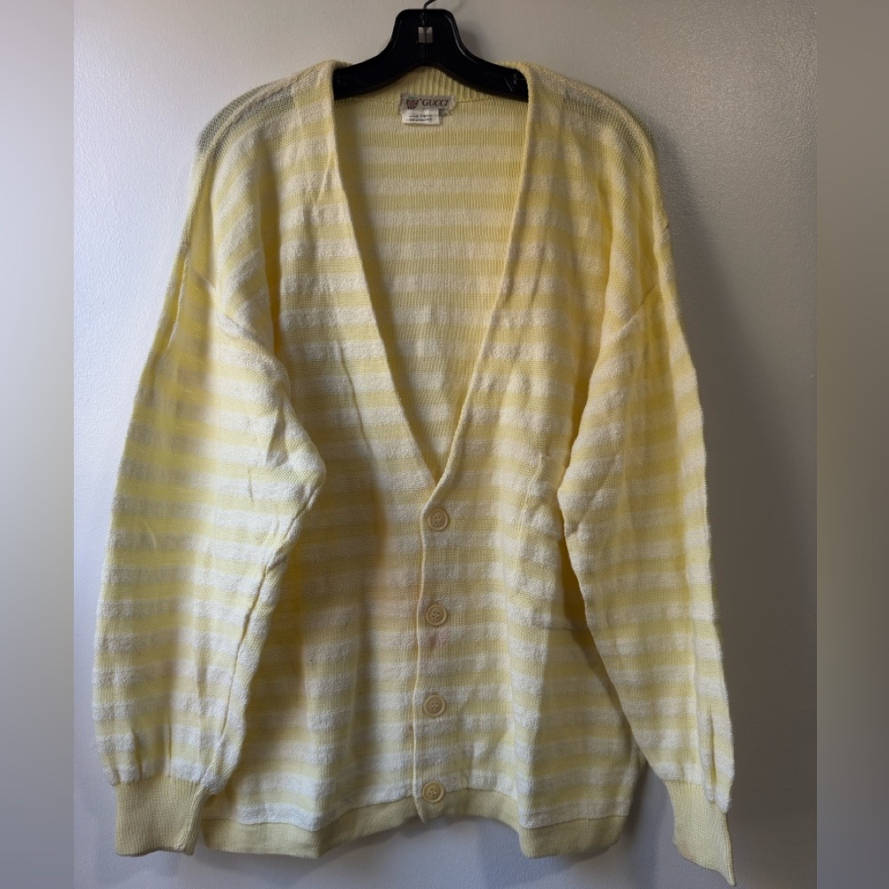 Vintage Gucci Women’s V-Neck Button Down Sweater Cardigan Sz 56